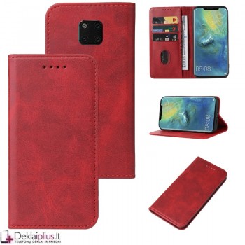 Dirbtinės odos atverčiamas dėklas su skyreliais - raudonas (Huawei Mate 20 Pro) Dirbtinės odos atverčiamas dėklas su skyreliais - raudonas (Huawei Mate 20 Pro)